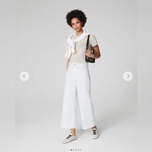 SPANX cropped wide leg jeans in white